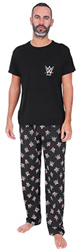 WWE Pigiama lungo da uomo nero, Nero , XL