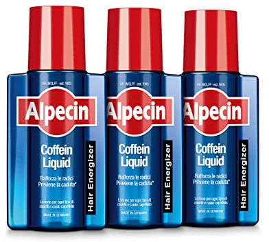 Alpecin Coffein Liquid 3 x 200 ml | Lotion anti-chute pour la croissance naturelle des cheveux pour homme | Produit capillaire