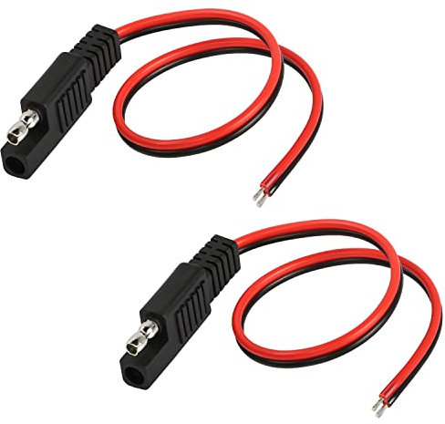 MEIRIYFA SAE Stecker-Verlängerungskabel, SAE Schnellverbinder Trennstecker SAE Automotive Verlängerungskabel, Solarpanel SAE Stecker, 2 Stück – 30 cm