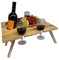Fenteer Holz Outdoor Picknicktisch, Tragbarer Weintisch, Kreatives Weinglasregal, Outdoor Essen Weintisch für Garten, Reisen, Strandtisch - 34x30x16cm