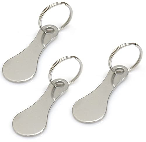 Puce pour Caddie,Jeton Chariot,Jeton Caddie Metal,Caddy Jeton,Jeton Caddy,Jeton pour Caddie en Acier Inoxydable,Panier D'achat Amovible Porte-clés,Porte-clés pour Caddie en Acier Inoxydable,3 Pièces