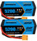 DXF 2 Packungen hochleistungs-lipo-4s-akku, 4s lipo 14.8V 5200mah, 60c XT90-stecker – lipo 4s ideal für 1/8 & 1/10 Autos, perfekt für losi, hpi, Tamiya & mehr – 4s lipo akku Kraft und Lange laufzeit