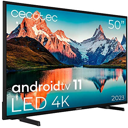 Cecotec TV LED 50 Smart TV A Series ALU00050S. 4K UHD, Android 11, MEMC, Chromecast integriert, Dolby Vision, Dolby Atmos, HDR10, Bluetooth, 2 Lautsprechern 10W, Modell 2023