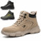 Scarpe Antinfortunistiche Invernali Leggere Uomo Donna Impermeabili Scarpe da Lavoro con Punta in Acciaio, con Calda Imbottitura, Stivali Sicurezza, Marrone, EU 43