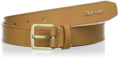 Calvin Klein Damen Gürtel 2,5 cm Ledergürtel, Braun (Brown Sugar), 75