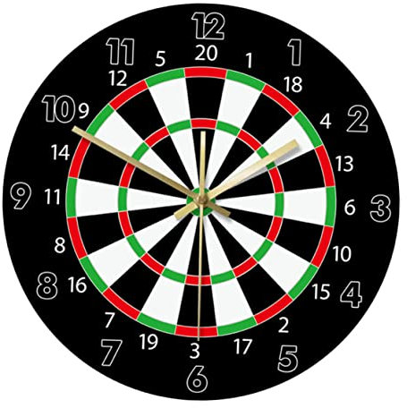 Hoement Lautlose Wanduhr Mit Dart-Motiv Acrylmaterial Moderne Wohnzimmer Dekoration Geräuscharm Und Stilvoll Dekorative Stille Uhr Ohne Batterie Für Bar Und Esszimmer Geeignet