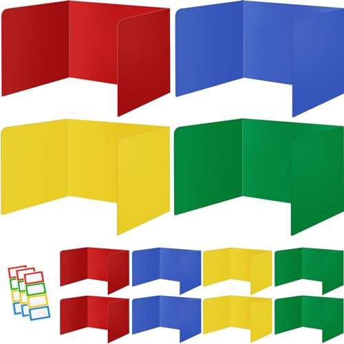 Schreibtisch-Trennwände für Schüler, Kunststoff, robust und wasserdicht, für Studierende, leicht zu reinigen, Privatsphäre, bunte Klassenzimmer, Privatsphäre, für Schullehrer, 12 Stück