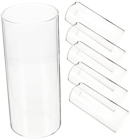 Levemolo 6pièces Vase Cylindrique Verre Transparent pour Bougies Flottantes Vases Décoratifs Multifonctionnels pour Centres De Table Mariage Et Décoration Intérieure