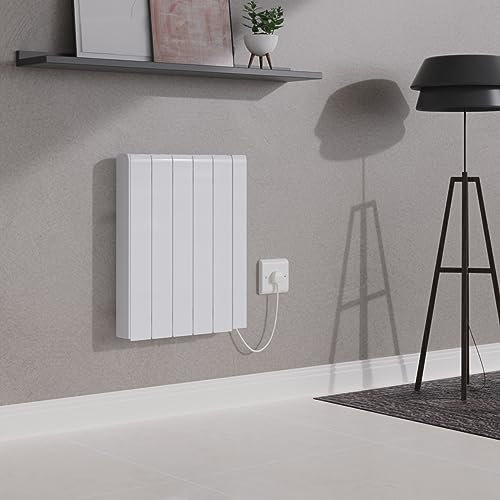 NRG 1500W Electric Ceramic Radiator with Wi-Fi Model, Portable Plug in Electric Heater, Free Standing or Wall Mountable White