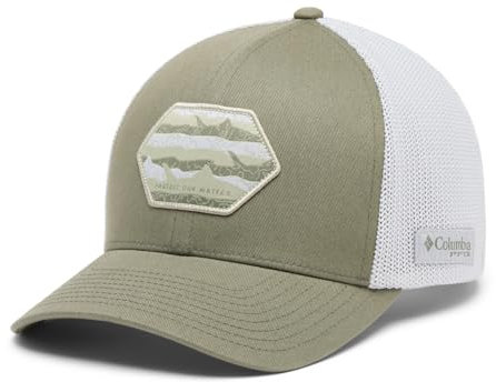 Columbia Unisex's PFG Patch Mesh Ball Cap, Cypress/Protect Our Waters, L-XL