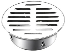 Leliafleury Stainless Steel Drain Cover Round Floor Drain Cover Removable Drainage Filter for Outdoor Roof Balcony Yard, 110 Flat Mouth