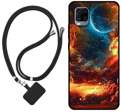 Sunrive Coque Compatible avec ZTE Smartphone AXON 11,TPU Étui Housse Protecteur Souple Gel Mat Back Cover Mignon Motifs Antichoc Case(Nuages,Lune,Ciel)+1x Universelle Dragonne