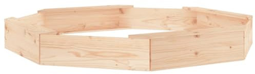 vidaXL Sandkasten, Achteck Sandkiste mit Sitzen, Sandbox mit bodenlosem Design, Holz Spielzeug für Garten Outdoor, Massivholz Kiefer