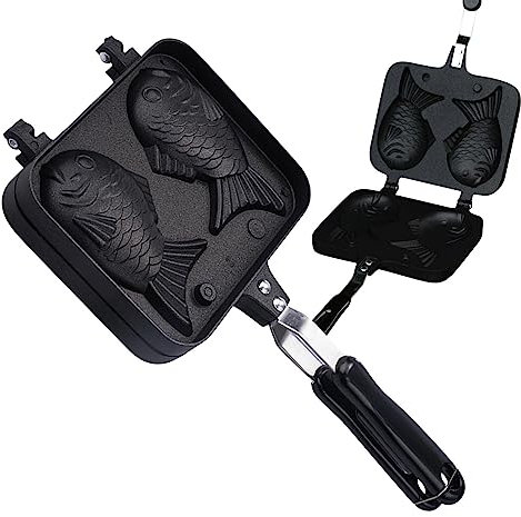 HAMIL Waffelkuchenmaschine in Fischform - Japanische Waffelform in Fischform - Antihaftbeschichteter, fischförmiger Hot Cake Maker für die Hausmannskost für Vanillepudding, Erdnussbutter