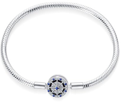 HappyStar Bracelet en argent 925 pour charms, Bracelets Pour Femme,Compatible avec les Pandora Charms,Cadeau de fête des mères, cadeau pour femmes.