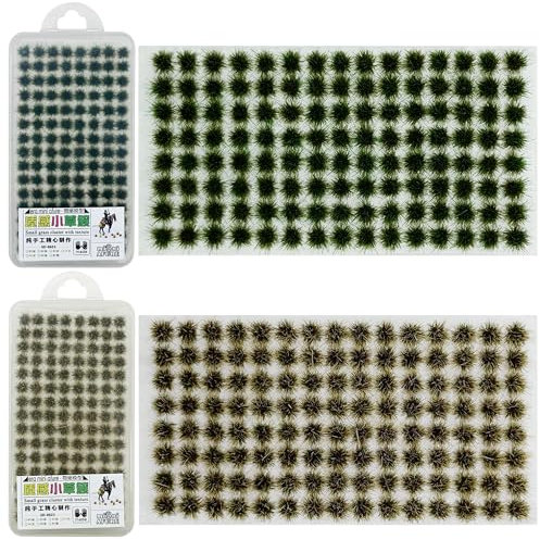 Attuslla 208 Pz Ciuffo di Erba Statica Erba Statica Ciuffo, Albero Modello Erba Sacchetto Lichene Verde per La Ferrovia Del Paesaggio Del Treno