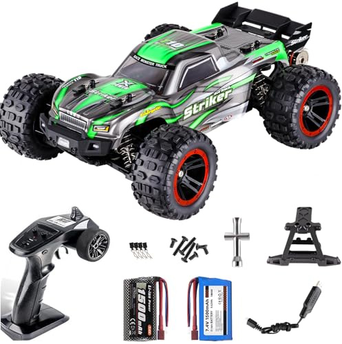Yidedraw Brushless RC Cars 1:14 Scale 75 KMH High Speed Remote Control Car 4X4 Fast RC Truck for Adult Boys 2.4 GHz All Terrains Off-Road Drift RC Monster Trucks with 2 Batteries (Green)