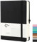Notizbuch A5 Liniert, Hardcover Journal Notizbücher, mit 320 Seiten, 100g/m² Dickes Papier, Mehrfarbige Registerkarten, Stiftlasche und Dokumententasche, Geeignet für Schulen und Büros (Schwarz)