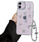 Reownest Compatible with iPhone 12/iPhone 12 Pro Case Glitter Clear Cute Bow knot Ribbon Aesthetic Pattern Luxury Design Women Girls Soft TPU Bumper Camera Lens Protection Phone Case +Chain