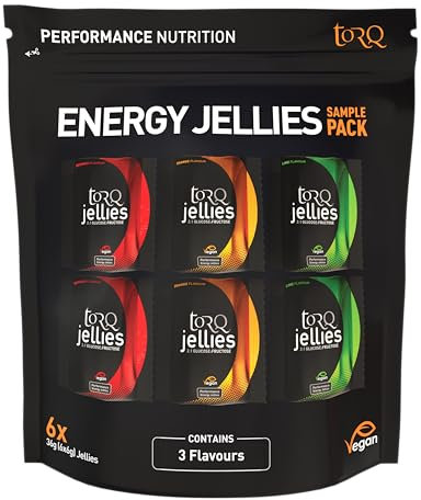 TORQ Energy Chews for Running - Fast-Release Energy Gummies for Cycling & Endurance Sports | High Carbohydrate Dual Glucose & Fructose Gels | Flavoured Vegan Jelly Soft Bites | 6x15