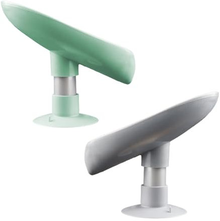 GroveEss 2PCS Leaf Shape Soap Dishes,Self Draining Shower Soap Bar Holders with Sunction Cup,Soap Saver Sponge Holder Soap Tray for Bathroom Shower Kitchen Sink