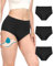 Neione Periodenunterschwäsche Starke Blutung Bis Zu 50 ml Unterhosen Damen Baumwolle Slip Hohe Taille Menstruationsunterwäsche 3er Pack Schwarz L