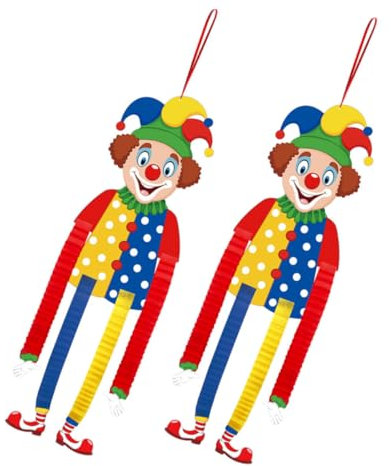 Clown-Dekorationen für Karnevalspartys 2er-Pack Papier-wabenclowns Lustige Wanddekoration für Jungen und Mädchen Wandbehang Zum Geburtstag Motto-Party-Dekorationen