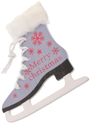 Kisangel Niedliche Holz Eislaufschuhe Weihnachtsanhänger für Christbaum und Fensterdeko