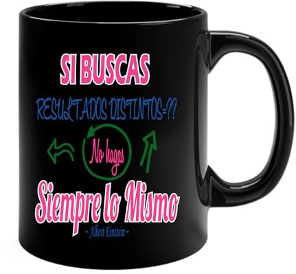 Docliick - Taza de café con frases motivadoras y original.Taza friki 350 ml, taza para regalo graciosa. Taza desayuno bonita.Si buscas resultados