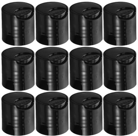 FOMIYES 50pcs Plastic Disc Top Caps Replacement Lids for Bottles Flat Lid Plastic Press Bottle Cap Liquid Dispenser Pump for Travel Home Use