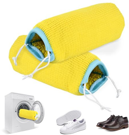 2 Pzs Bolsa para Lavar Zapatillas en Lavadora, Bolsa Lavadora Zapatillas, Bolsas para Lavado de Zapatos, Bolsa de Lavandería de Zapatos Bolsa de Malla Reutilizable para Zapatos Protección (amarillo)