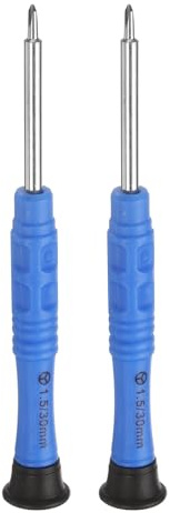 QUARKZMAN 2 Stück Schraubendreher Y1,5, 87mm Länge Mini Schraubenzieher Screwdriver Set Kohlenstoffstahl mit Ergonomischem Griff für DIY Reparaturen, Blau