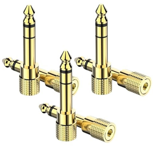 6 pezzi Adattatore Jack,6.35 Maschio 3.5 Femmina Cavo a Bluetooth Presa per cuffie Prolunga Audio,Cavo Dual Micro Jacks,Multipresa Ecouteurs Ricettore,Wired Auricolare Adattatori,per connettore