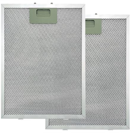 2 filtros de grasa metálicos para campanas extractoras, 305 x 267 mm, filtro de grasa de metal, filtro de grasa lavable con rejilla de aluminio, filtro de grasa universal con rejilla metálica para