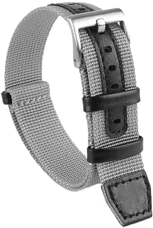 kongsou Nylon Lederband Frauen Männer Sport Armband Weiches Armband Für Hamilton Khaki Feld(Clasp A-grey,22mm)