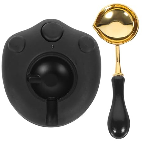 DEARMAMY Forno Elettrico Sigillo di Cera Cat Claw USB Scalda Cera Compatto con Cucchiaio Fusione Strumento Riutilizzabile per Kit Sigilli Lacca Riscaldamento Rapido Bassa Tensione Nero
