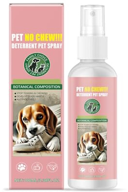 Bitterspray Hund, 100ml Bitter Spray für Hunde, Anti Kau Bitterstoffe Spray, um das Kauen und Lecken von Möbeln, Schuhen, Bandagen zu Stoppen, Hunde Abwehrspray, Erziehungshilfen für Hunde (1)