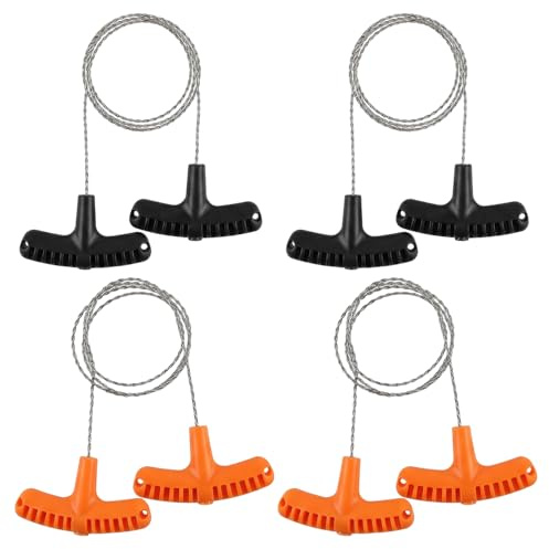 BLPRKOT 4 Pezzi Sega a Filo in Acciaio Inossidabile, Seghetto a Filo 70cm con Impugnatura a T, Sega Tascabile Portatile per Sopravvivenza, Campeggio, Trekking e Taglio Legno (Nero e Arancione)
