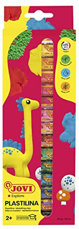 Jovi - PLASTILINA, pâte à modeler végétale, 15 x 15 grammes, assortiment multicolore et grande plasticité, Sans gluten, Idéale pour les enfants à partir de 2 ans (90/15)