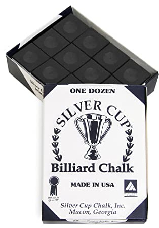 Silver Cup Pool / Billiard Table Cue Chalk Black 1 Dozen by Silver Cup