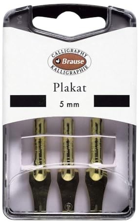 Brause 375505B - Box mit 3 Federn aus Metall, Plakat 5 mm, ideal für Kalligraphie, 1 Box