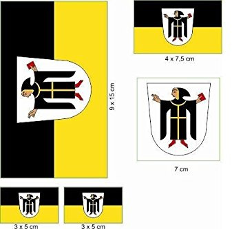 U24 Aufkleberbogen München Aufkleber Set Flagge Fahne