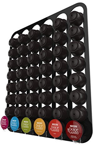 Expression Products Coffee pod Holder Wall Mounted Holds 48 Capsules, Compatible with Dolce Gusto pods (Black)