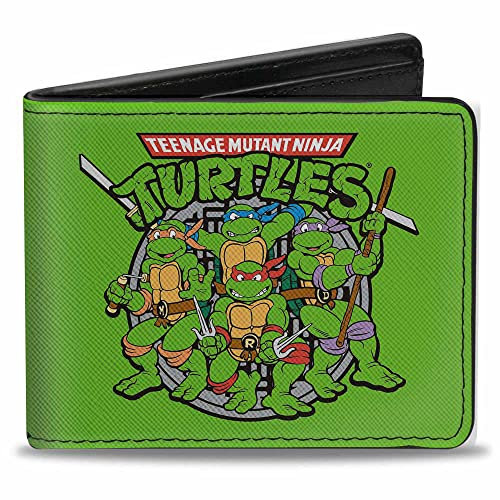 Buckle-Down Unisex-Erwachsene Wallet Classic Teenage Mutant Ninja Turtles Battle P Reisezubehör-Bi-Fold-Brieftasche, Mehrfarbig, 4.0 x 3.5