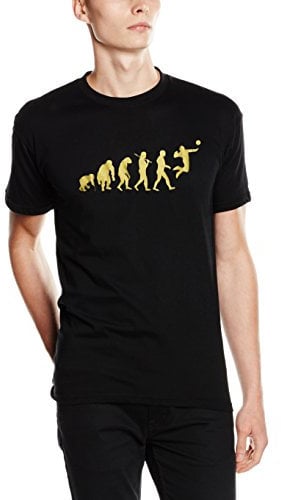 Shirtzshop T Shirt Gold Edition Faustballer Volleyball Evolution, Schwarz, XL