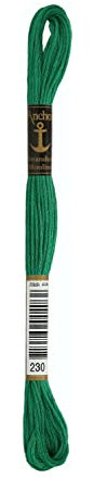 Anchor Sticktwist 4635000-00230 phosphorgrün Stickgarn, 100 % Baumwolle
