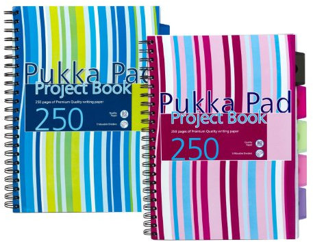 Pukka Pads - Quaderni formato A4 80gsm 5 con 5 divisori colorati mobili