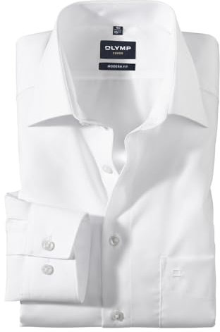 OLYMP Herren Hemd Modern Fit extralange Ärmel, Weiß, 40