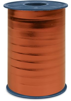 Präsent C.E. Pattberg Mexico Geschenkband metallic Terracotta, 250 m Ringelband zum Einpacken von Geschenken, 10 mm Breite, Zubehör zum Dekorieren & Basteln, Dekoband, Anlass