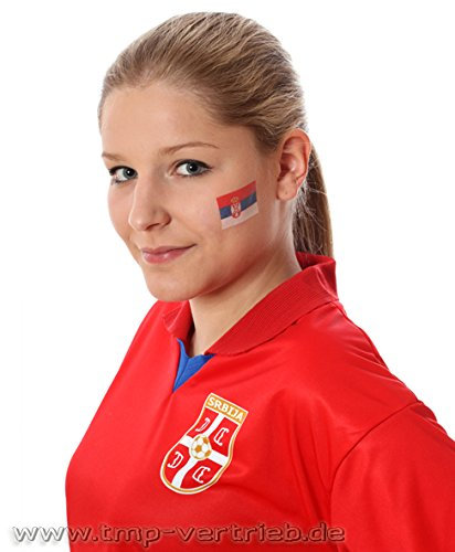 5 x Serbien Tattoo Fan Fahnen Set - WM 2018 Serbia temporary tattoo Flag (5)